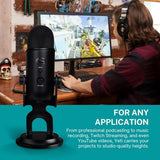 Blue Microphones Micrófono Yeti Azul (apagón) con Soporte de Brazo Knox, Filtro Pop y Paquete de Montaje de amortiguación, USB