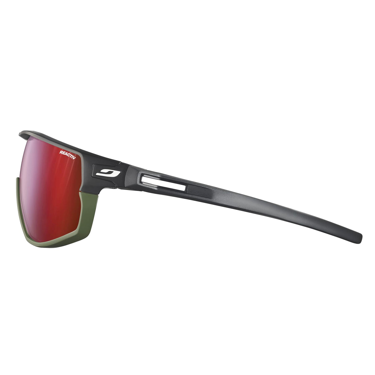 Julbo Rush Gafas DE Sol, Negro/Army, L Unisex Adulto