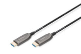 DIGITUS HDMI AOC Cable híbrido de fibra óptica - HDMI 2.1 - 30m - 8k/60Hz - UHD-II - canal Ethernet - HDR eARC HDCP 2.2 - compatible con TV/beamer/monitor - contactos chapados en oro - Negro
