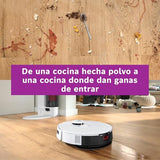 Bosch - Robot Aspirador Spotless +, BCRD1W, aspira y friega, Potencia 11.000 Pa², Almohadilla húmeda Fija, estación Seca, Sistema Inteligente de visión por Infrarrojos, Bosch Home Connect App, Blanco