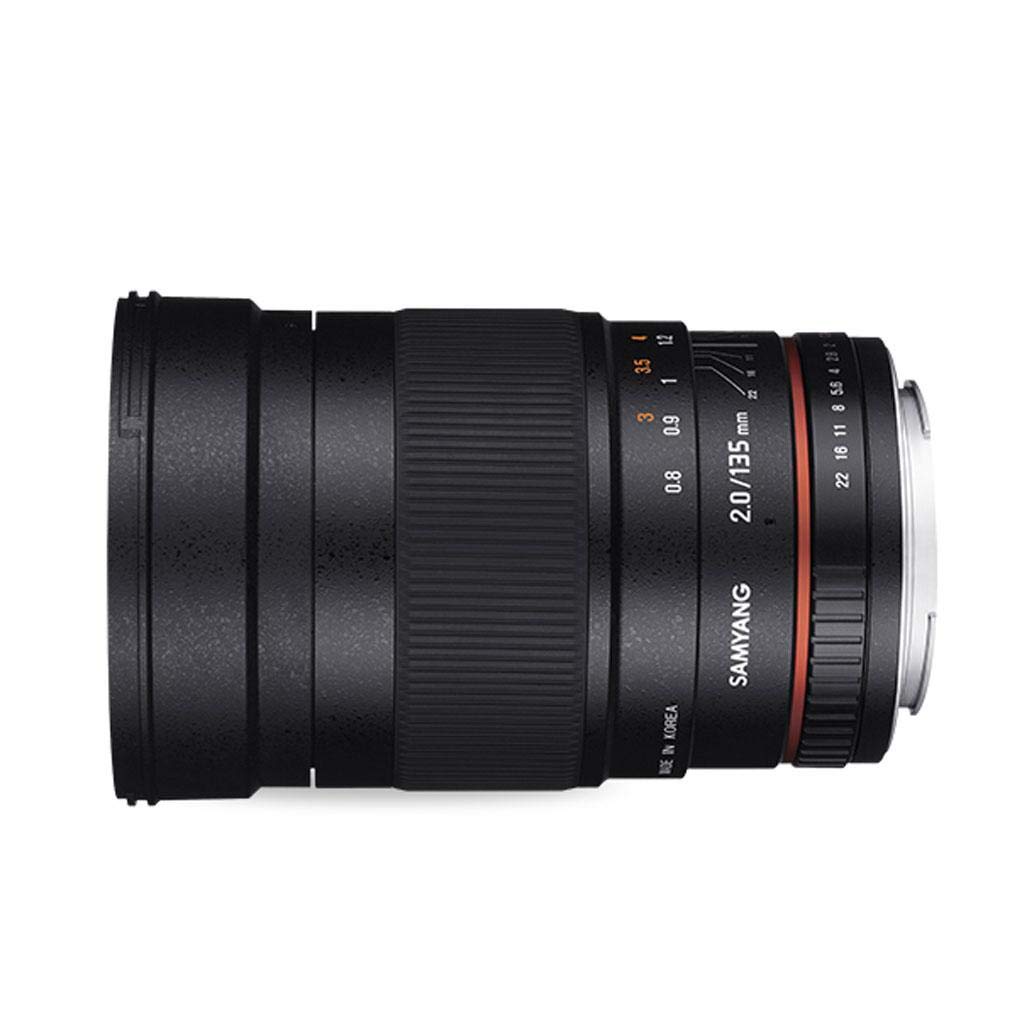 Samyang F1112209101 - Objetivo fotográfico DSLR para Micro Cuatro Tercios (Distancia Focal Fija 135mm, Apertura f/2-22 ED UMC, diámetro Filtro: 77mm), Negro
