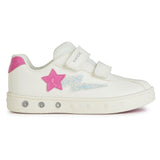 Geox J Skylin Girl A, Zapatillas, Color Blanco Fucsia, 30 EU