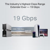 TP-Link RE800BE Extensor de Cobertura WiFi 7 RE800BE, Banda Triple hasta 19 Gbps, Puerto Ethernet de 2.5 Gbps, Tecnología BE19000, Modo Punto de Acceso, Compatible con Todos los Routers WiFi