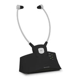 TechniSat STEREOMAN ISI 3 - Auriculares inalámbricos estéreo para televisores y Equipos de música con Base de Carga, Color Negro