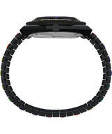Timex Reloj Q - Reloj de 36 mm para mujer, correa de expansión de acero inoxidable negro, esfera negra, caja negra TW2V65900