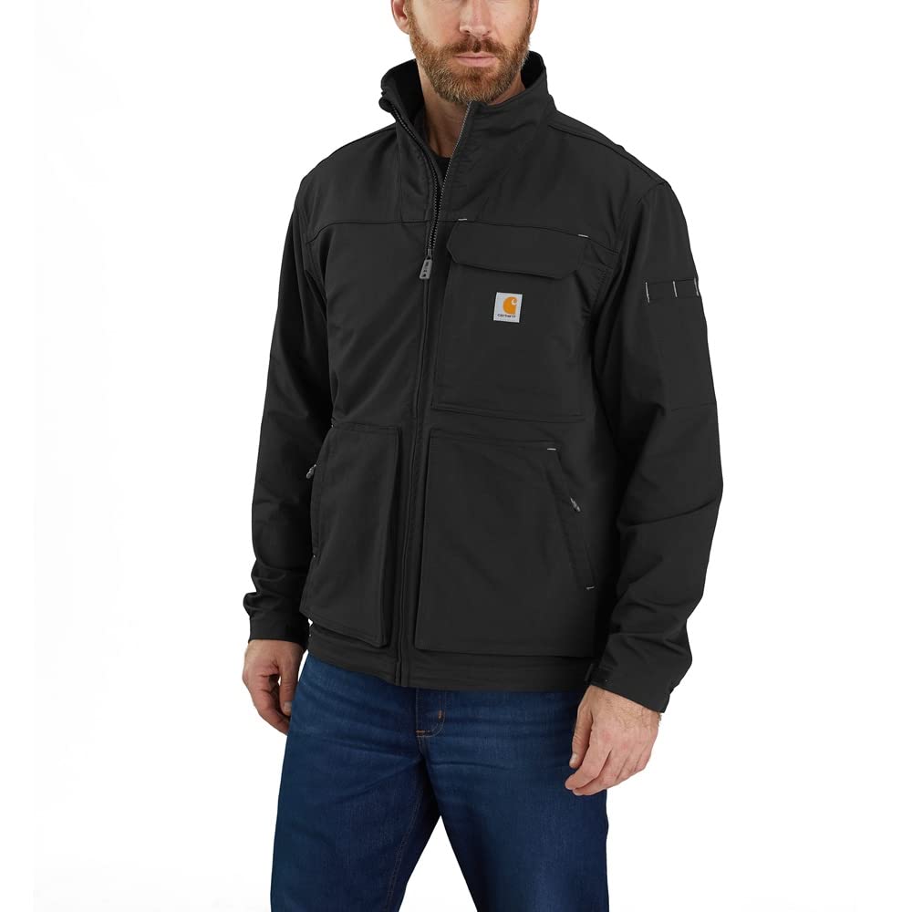Carhartt Chaqueta de cuello alto Super Dux, ligera, de corte holgado, para hombre, negra, talla M