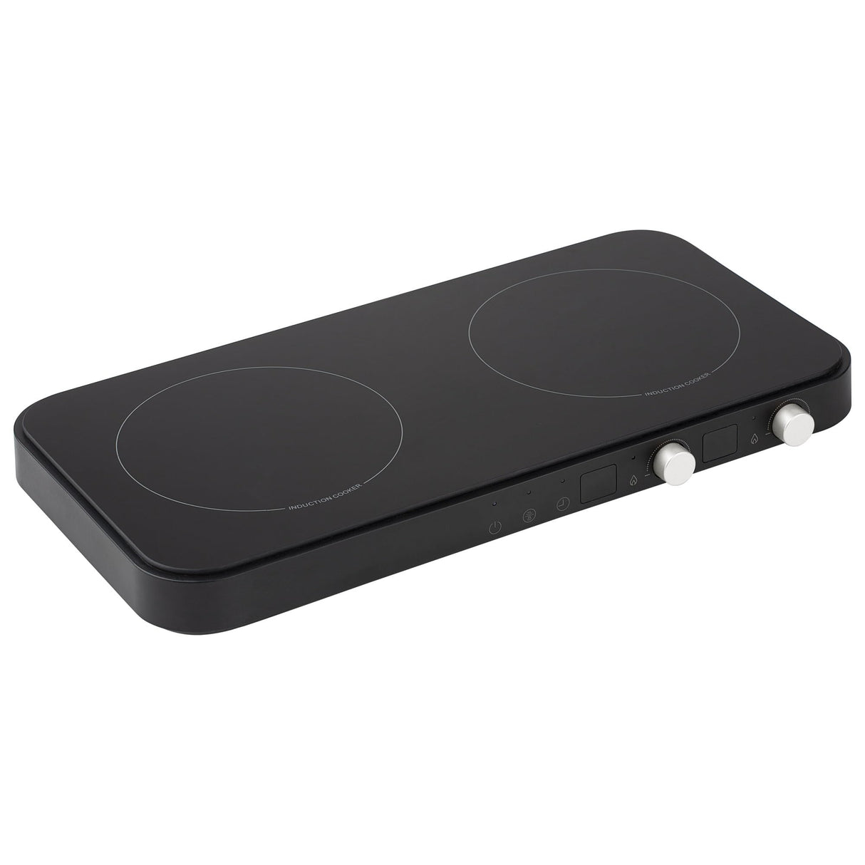 JATA JEVI1470 - Placa Induccion Portatil de 2 Fuegos + Plancha Cocina. 2800 W. Con tapa Antisalpicaduras. Hasta 230ºC. Con Temporizador de 99 minutos.