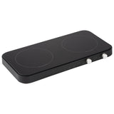 JATA JEVI1470 - Placa Induccion Portatil de 2 Fuegos + Plancha Cocina. 2800 W. Con tapa Antisalpicaduras. Hasta 230ºC. Con Temporizador de 99 minutos.