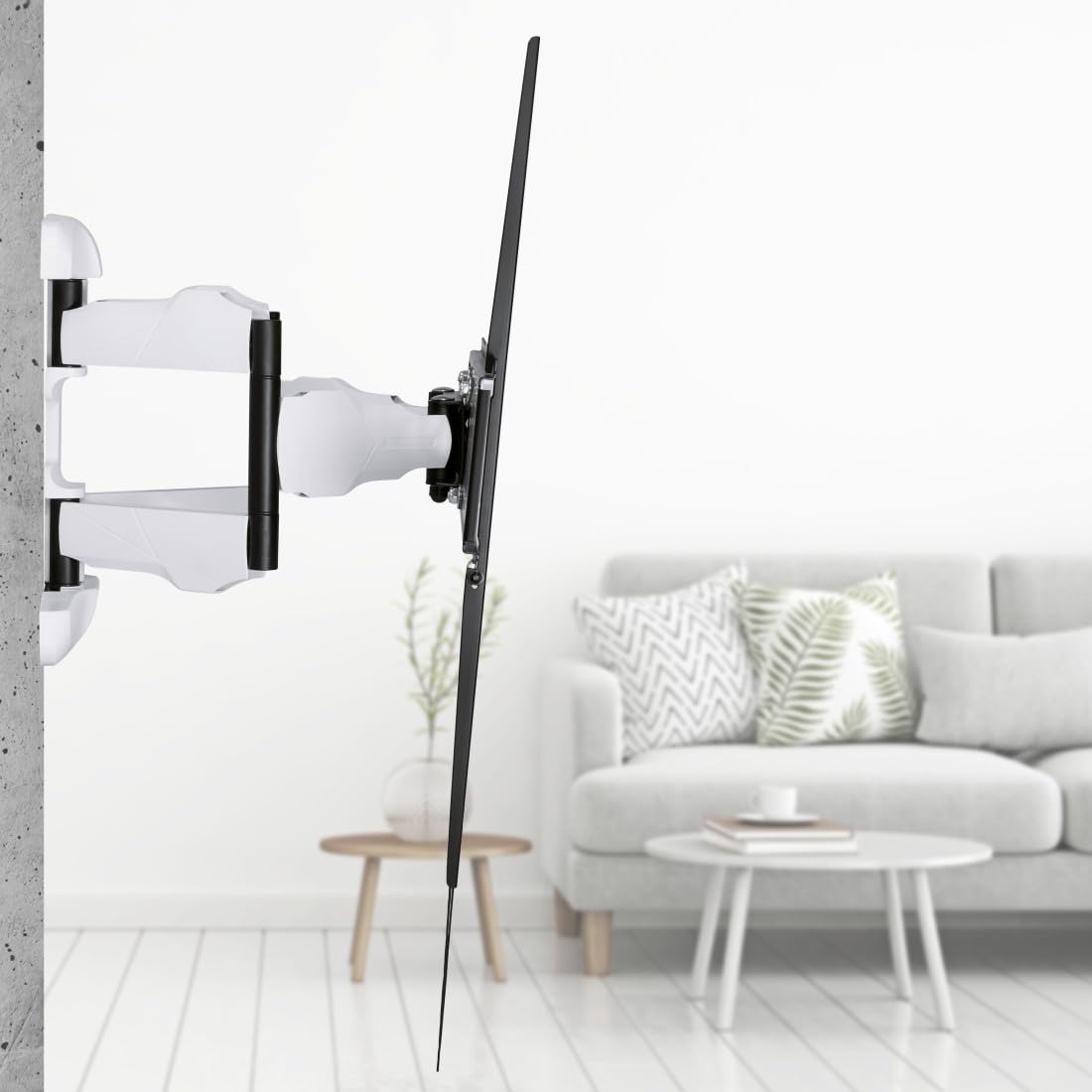Hama Soporte de Pared para TV (3 articulaciones, 90 Pulgadas, VESA 800 x 600, LCD/LED, para TV, Montaje en Pared, Giratorio 120 Grados, Inclinado, Acero, Capacidad de Carga máxima de 75 kg, bisagras