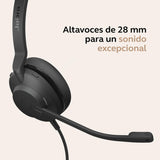 Jabra Evolve2 30 SE - Auriculares con Cable para micrófono con cancelación de Ruido, cancelación de Ruido