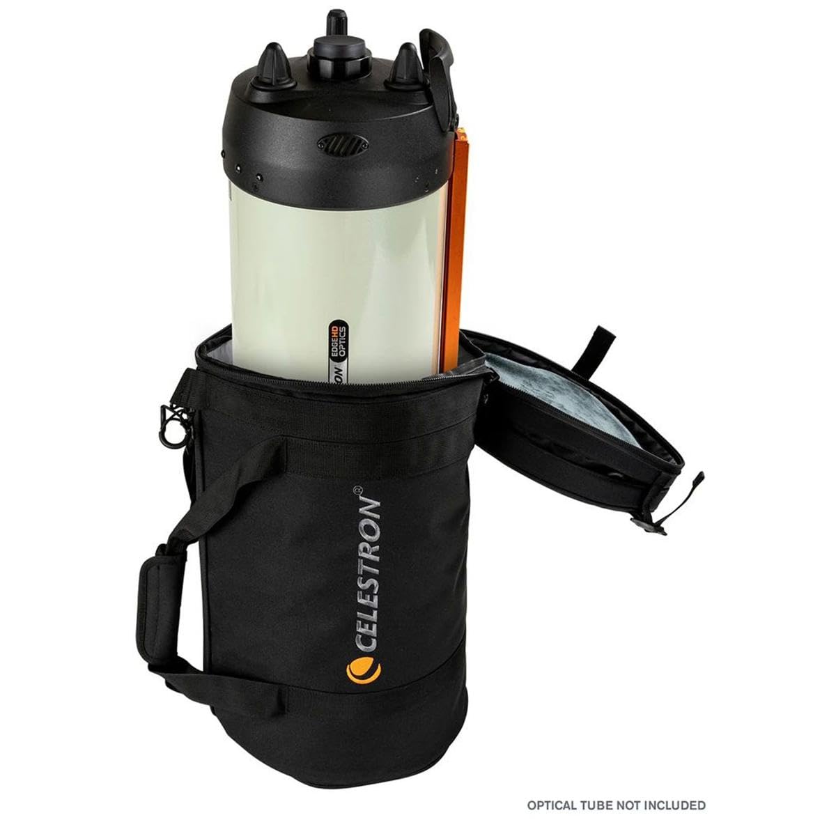 Celestron 94026 Bolsa para telescopio de 8” para tubos ópticos Schmidt Cassegrain y EdgeHD – Estuche resistente al agua duradero con compartimentos protectores, bolsillo para accesorios, correa, negro
