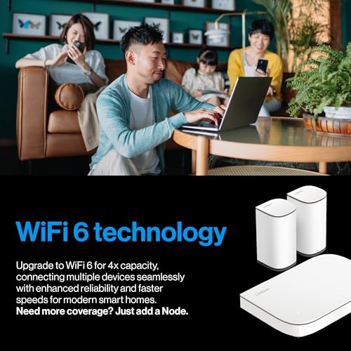 Linksys Sistema de Malla Wi-Fi de Doble Banda Velop Micro 6, Router Wi-Fi 6, Velocidad de hasta 3 Gbps, Alcance de 465 sq, Soporte para más de 150 Dispositivos, reemplaza el Router y el Amplificador