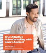 JBL Live Pro 2 TWS Auriculares In Ear Bluetooth con cancelación de ruido, 40h de batería, 6 micrófonos, control táctil, resistentes al agua IPX5, Dual Connect & Sync, color negro
