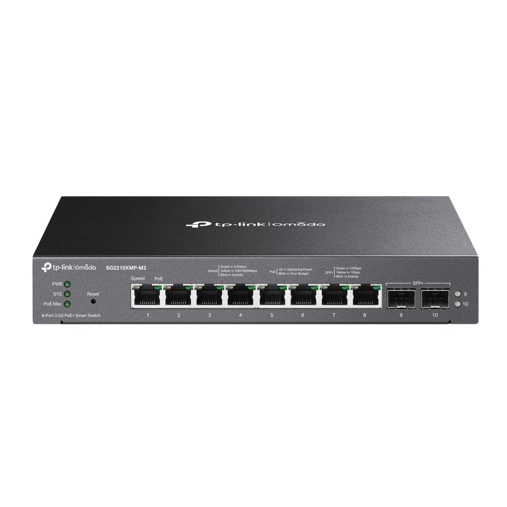 TP-Link Omada SG2210XMP-M2 Switch Gestionado L2+ Gigabit 2.5G 8 Puertos + 2 SFP+ PoE