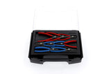 GEDORE Juego de alicates para circlips, 8 piezas, Juego de herramientas para circlips interiores y exteriores, Rectos y acodados en 90°, 1101-005