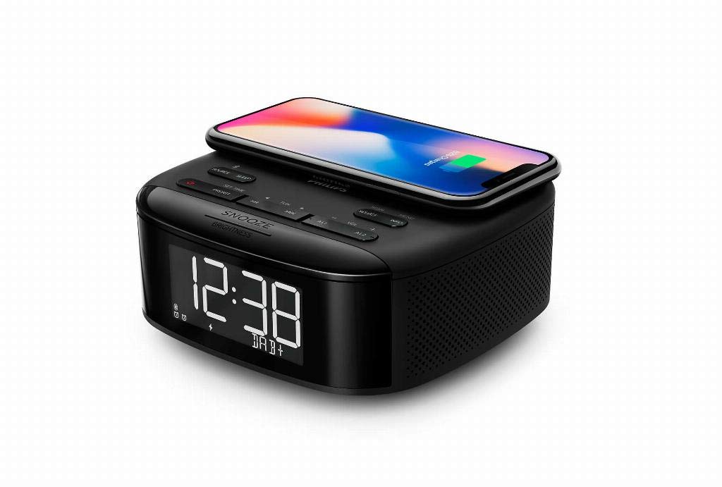 Philips R7705/10 Radiodespertador Radio Dab+/FM (Bluetooth, Alarma Dual, Temporizador, Sincronización Automática de la Hora, Batería de Reserva, Cargador de Teléfono Inalámbrico) Modelo 2020/2021