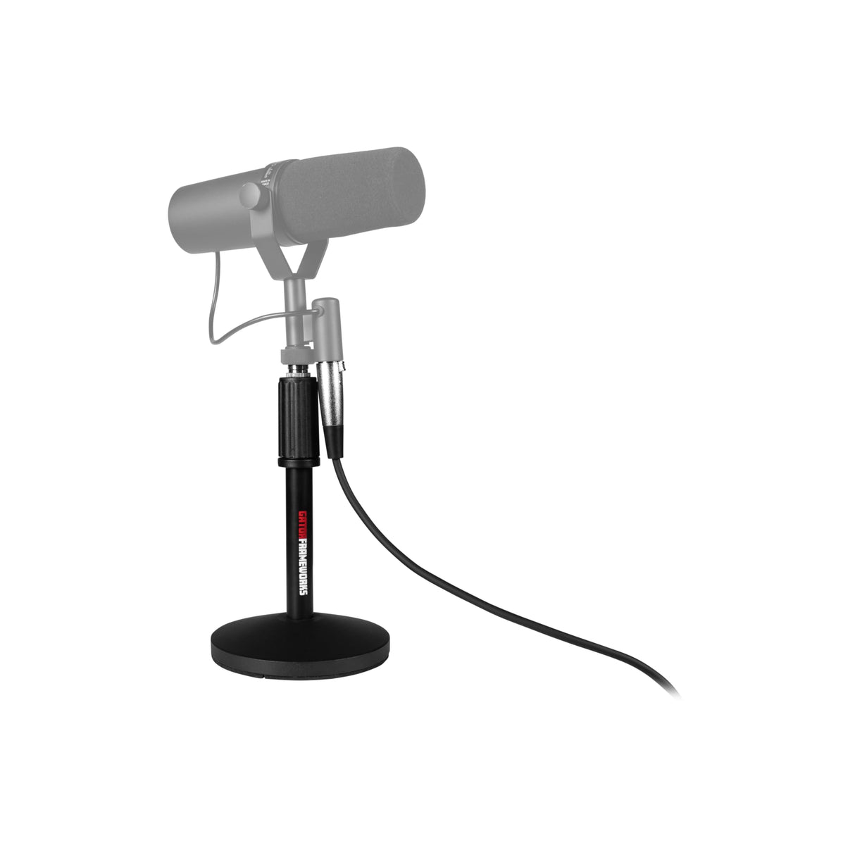 Gator Frameworks - Paquete de 2 soportes para micrófono de escritorio con (2) cables XLR de 10 pies; (GFW-MIC-DESKTOP-2PK)