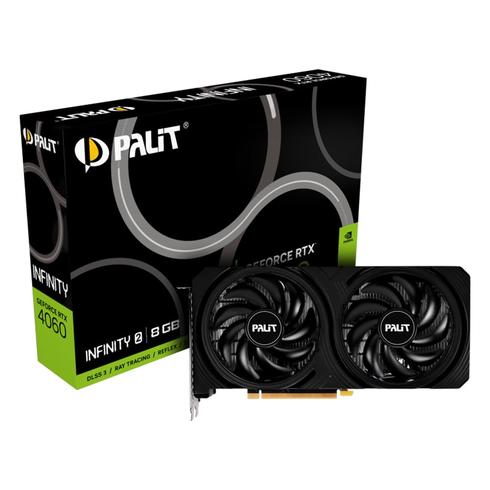 Palit Nvidia GeForce RTX4060 Infinity Dual 8GB 128Bit GDDR6 Graphics Card (NE64060019P1-1070L)