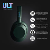Sony ULT Wear, Auriculares inalámbricos Bluetooth con ULT Power Sound, Ultimate Deep Bass, Noise Cancelling, Calidad de Llamada nítida, hasta 30H de autonomía de la batería, iOS y Android, Gris Bosque