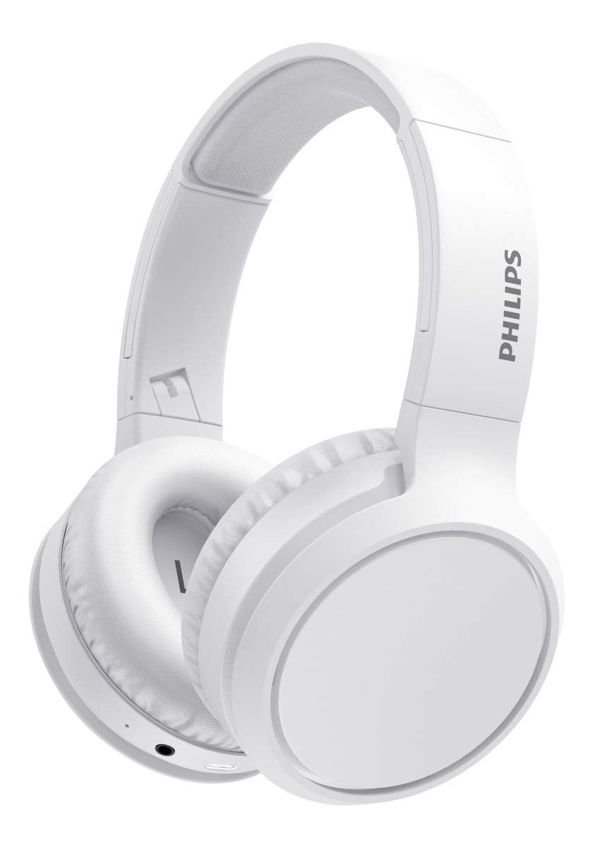 PHILIPS Auriculares Inalámbricos de Diadema con Micrófono/Bluetooth, Aislamiento de Sonido, 29h de Reproducción, Carga Rápida/Cascos Inalámbricos H5205WT/00, Blanco (White)