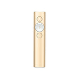 Logitech Spotlight Presentador Inalámbrico, 2.4 GHz y Bluetooth, Receptor USB, Puntero Láser Digital, Distancia de 30 Metros, Cronometro, PC/Mac/Android/iOS, Dorado/Blanco