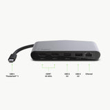 Belkin Base Dock Thunderbolt 3 con Cable Integrado Thunderbolt 3 para Ordenadores Mac OS y Windows con USB-C, Gris