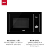 Teka ML 8200 BIS - Microondas y Grill de 20 lts, Urban Colors Edition, 5 Niveles de Potencia, Touch Control, Memoria de Cocinado, Display TFT, Color Cristal Negro