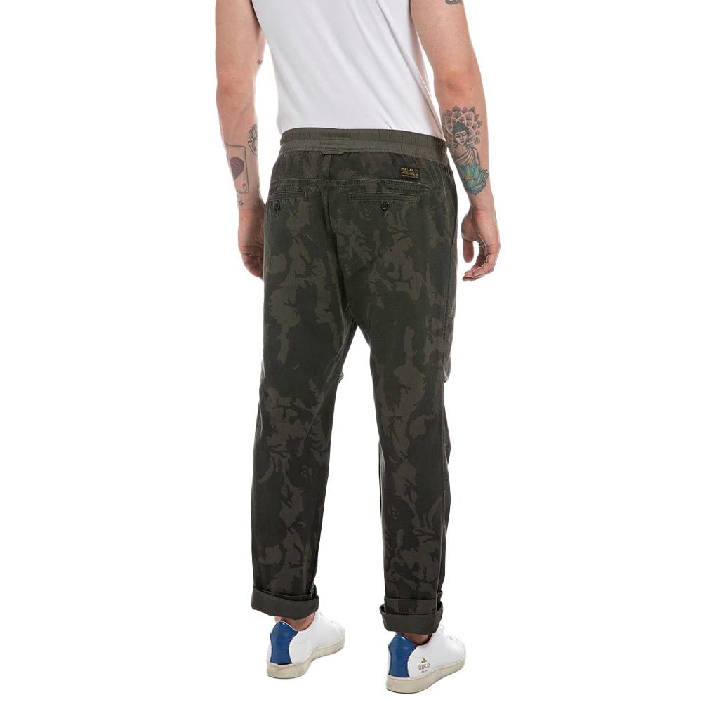 REPLAY M9933, Pantalón de vestir para Hombre, Verde (Military Camouflage 010), 30W / 32L