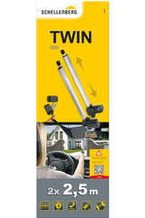 Schellenberg 60820 Motor de Puerta batiente Twin 300, Incl. 2 mandos a Distancia, Ancho máximo 2,5 m por Hoja, Gris