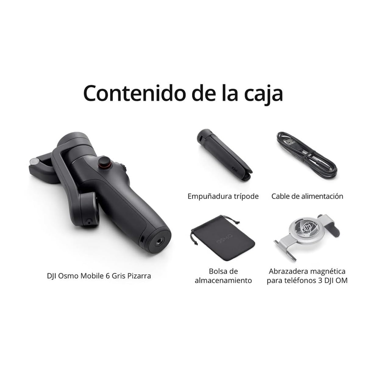 DJI Estabilizador para Smartphones OSMO Mobile 6, en Tres Ejes para teléfonos, Brazo Extensible Integrado, portátil y Plegable, estabilizador para videoblogs, vídeos de Youtube y TikTok