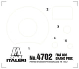 Carson Italeri 1 12 / FIAT Grand Prix # 4702 Kits-806 Modelo, plástico
