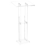 VEVOR Soporte de Podio de Acrílico Altura de 126,5 cm Atril de Pie Portátil con Superficie de Lectura 60 x 40 cm, Estante de Almacenamiento para Aulas, Bodas, Conferencias, Discursos, Conciertos