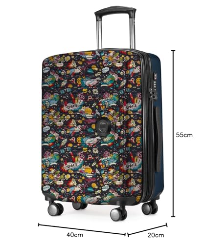 HAUPTSTADTKOFFER Mitte - Equipaje de Mano 55x40x23, TSA, 4 Ruedas, Maleta de Viaje, Rígida, con Ruedas, de Mano, de Cabina, Espacio Negro
