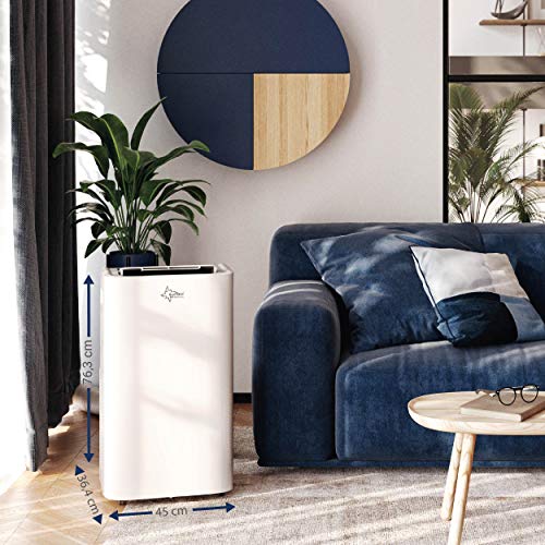 Climatizador móvil SUNTEC Coolfixx 12000 BTU APP - Aire acondicionado móvil y silencioso con control Smart App - Deshumidificador para habitaciones de hasta 60 m2 - Refrigeración y calefacción móvil