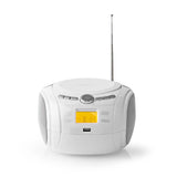 Nedis Boombox 9 W Bluetooth® Reproductor de CD/Radio F, Blanco