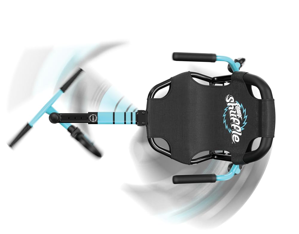 Crazy Cart Shuffle de Razor Drifting Go-Kart para niños a Partir de 4 años, tecnología Crazy Cart Drift Bar, Marco Ajustable con 5 ajustes de Longitud, Color Azul