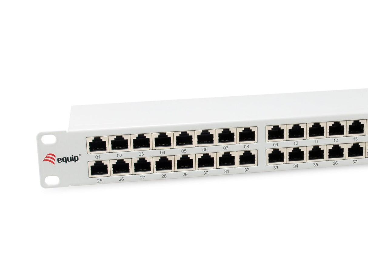 Equip 326526 48 Puertos Cat.6A blindado Panel de conexión, Gris Claro