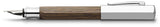 Faber-Castell Ondoro 147580 - Pluma Estilográfica con Cuerpo en Madera de Roble Ahumado - Forma Hexagonal - Plumín de Acero Inoxidable - Trazo M