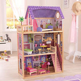 KidKraft Casa de muñecas de Madera Kayla con Muebles y Accesorios incluidos, Casita de Juguete con balcón para muñecas de 30 cm, Juguetes niños y niñas Desde 3 años (65092) Exclusivo en Amazon