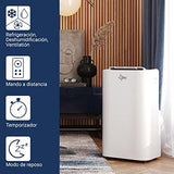 Climatizador móvil SUNTEC Coolfixx 12000 BTU APP - Aire acondicionado móvil y silencioso con control Smart App - Deshumidificador para habitaciones de hasta 60 m2 - Refrigeración y calefacción móvil