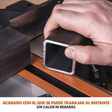 Evolution Power Tools R255SMS Sierra ingletadora Deslizante multimaterial, con Paquete Plus, Corta acero dulce, aluminio, plástico, madera con clavos incrustados 230 V, 255 mm