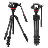 MANFROTTO Trépied vidéo en Carbone Avec rotule fluide à Base Plate Type 502 - MVK502055CXPROV