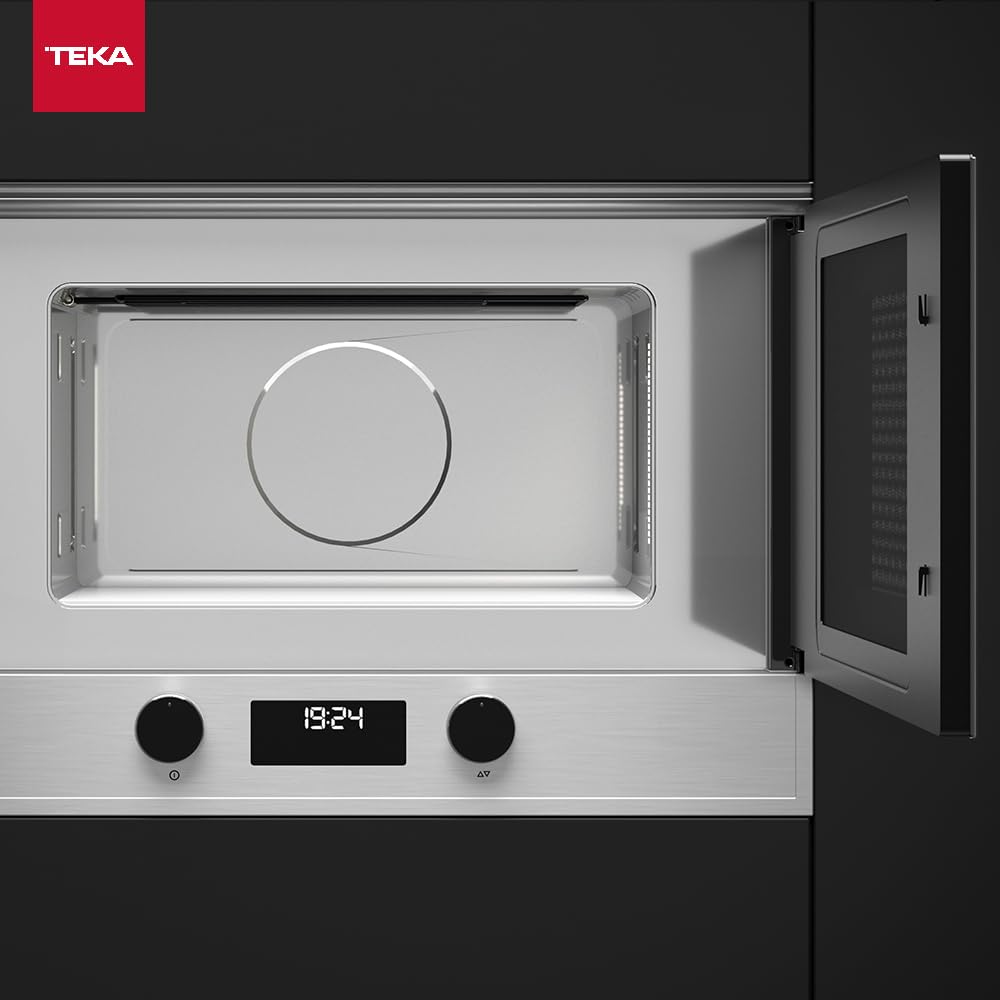 TEKA Microondas Integrable Mecánico, 22 L, 850 W, 5 Niveles de Potencia, Interior Acero Inoxidable con Base Cerámica, Temporizador 60 Min, Modelo MS 622 BI L S