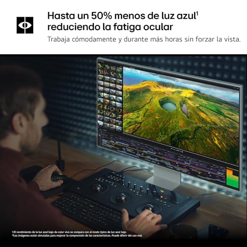 LG 32U990A-S - Monitor Ultrafine 6K, 31,5'', (6144 x 3456), IPS Black 16:9, HDR10, Display HDR600, 450 nits, 60Hz, Super Resolution+, Black Stabilizer, HDMI 2.1, Inclinación/Altura/Pivote, Plata