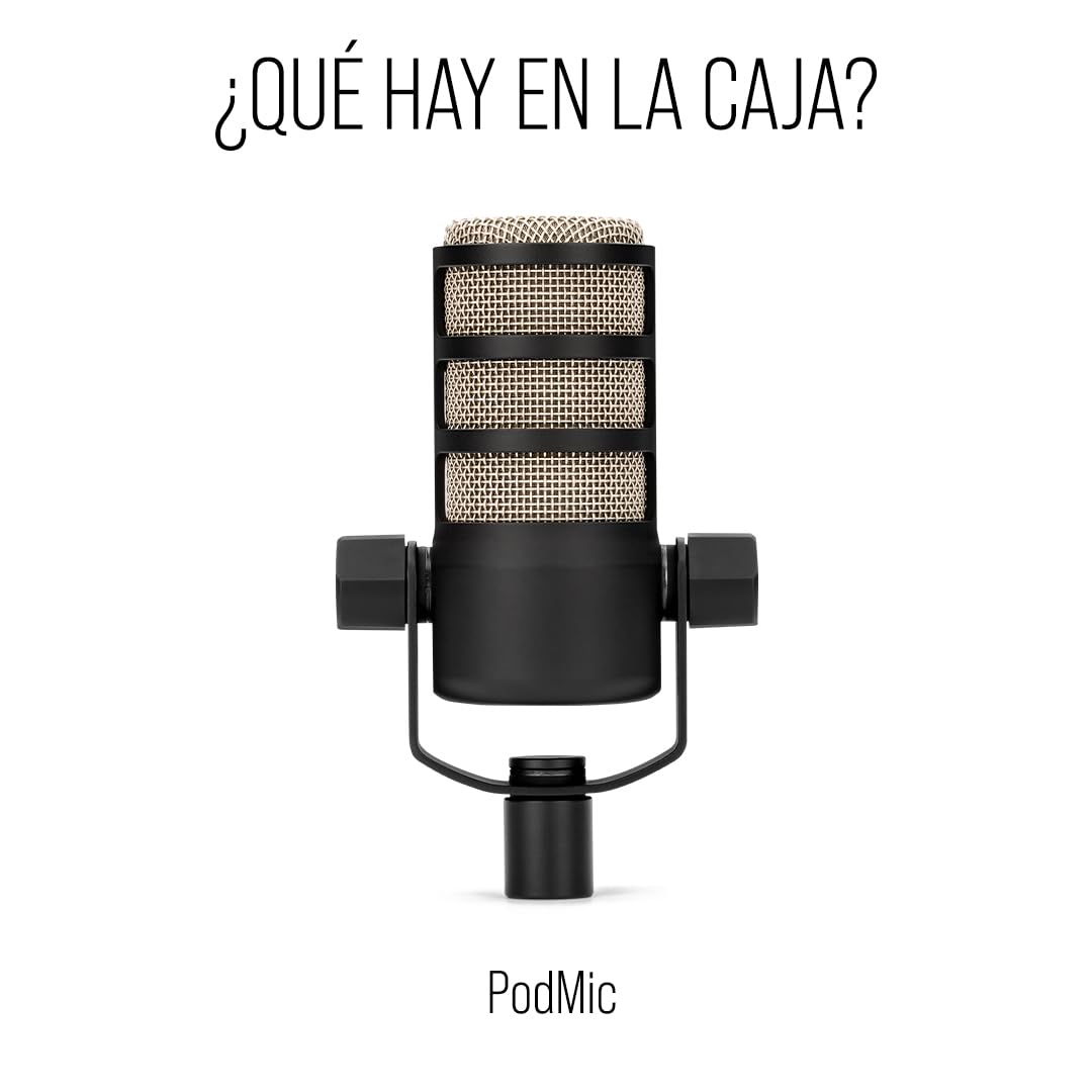 PodMic de RØDE - Micrófono dinámico con calidad broadcast con soporte giratorio integrado para producción de podcasts, transmisión en streaming, juegos y grabación de voz