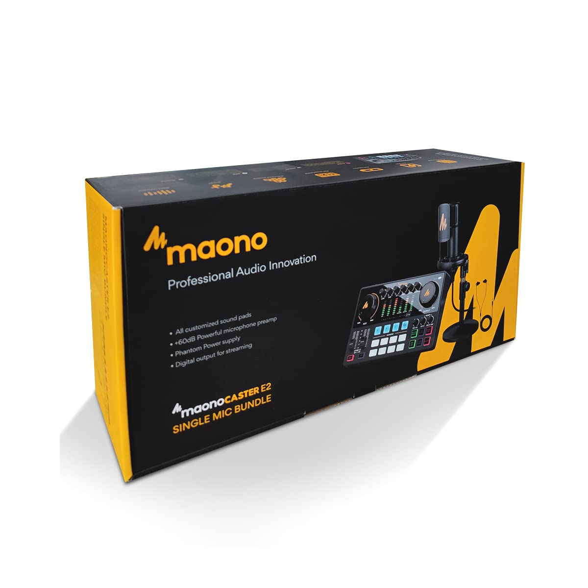 MAONO AME2A - Interfaz de audio USB-C AME2A, efectos integrados, entrada XLR e Inst, micrófono incluido