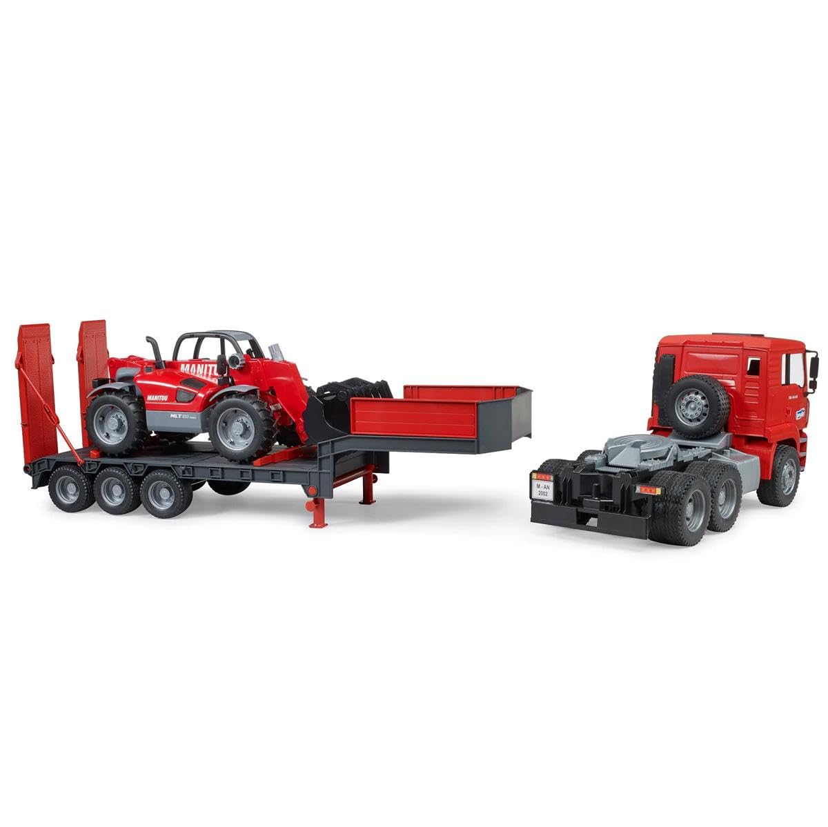 bruder 02774 - MAN TGA góndola baja con cargadora telescópica Manitou MLT 633, Vehículos, Góndola baja, Transportador, Camión, Cargadora sobre ruedas, Juguetes 3+ años