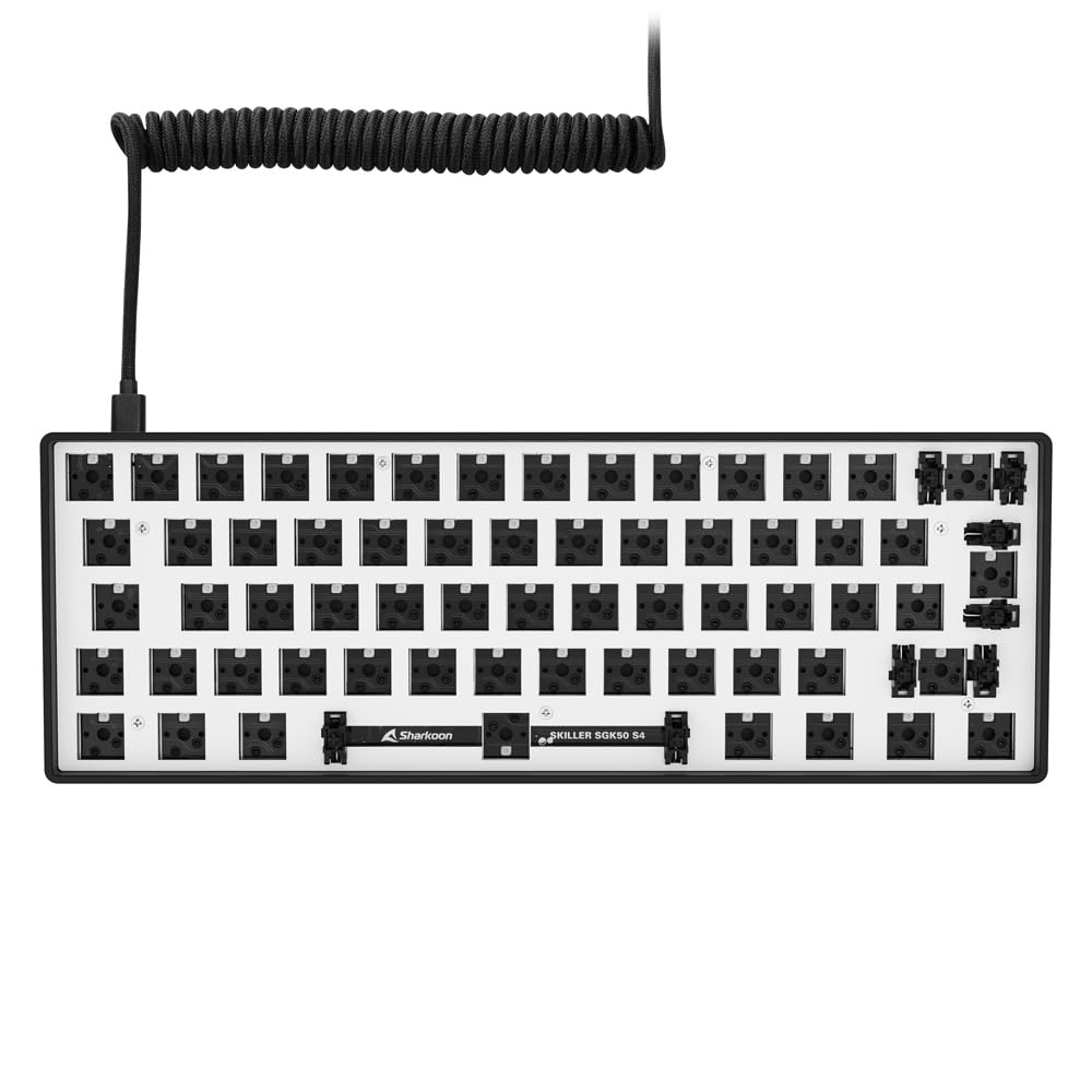 Sharkoon SKILLER SGK50 S4 Barebone ISO, Color Negro, diseño del 60%, tecnología de Interruptor Intercambiable en Caliente
