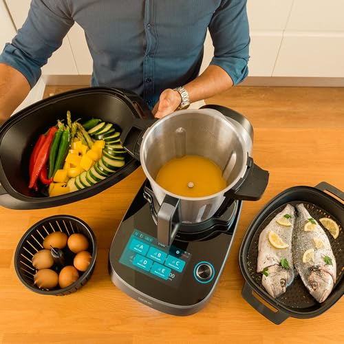 Cecotec Robot de Cocina Multifunción con Dispensador de Alimentos Mambo CooKing Victory. 1700W, 45 Funciones, Miles de Recetas Guiadas, Jarra Victory de 4,5L, Accesorios: Vaporera o Cesto para Hervir