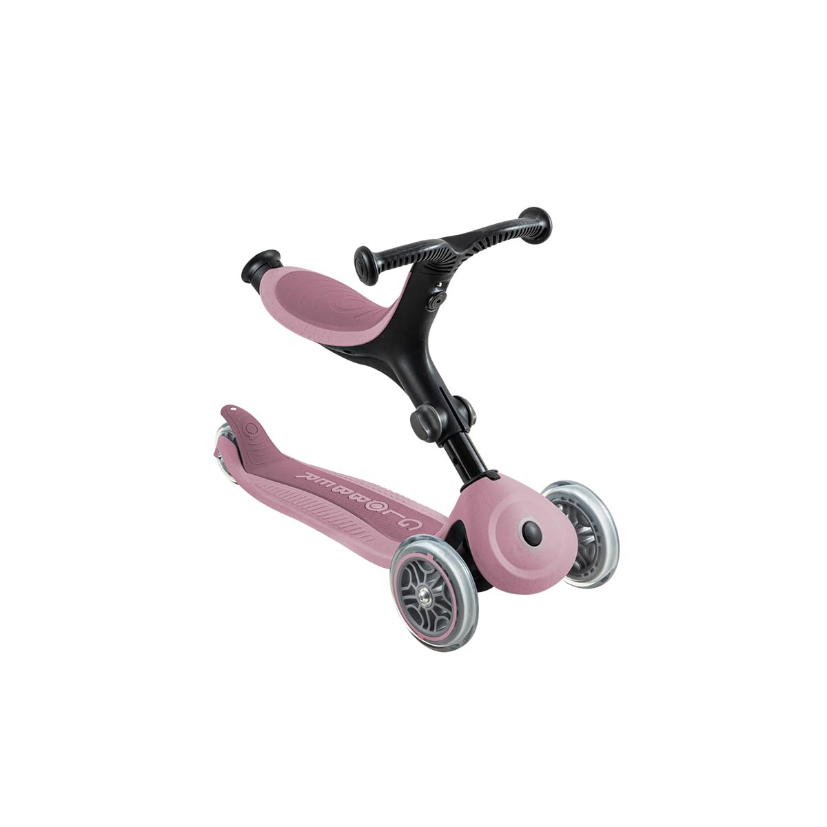 Globber GO•UP Active Eco – Patinete escalable de 3 Ruedas con Asiento, para niños de 15 Meses a 6 años, Rosa